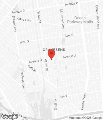 Map of Castell's -  222 Avenue U, Brooklyn, NY, 11223, US